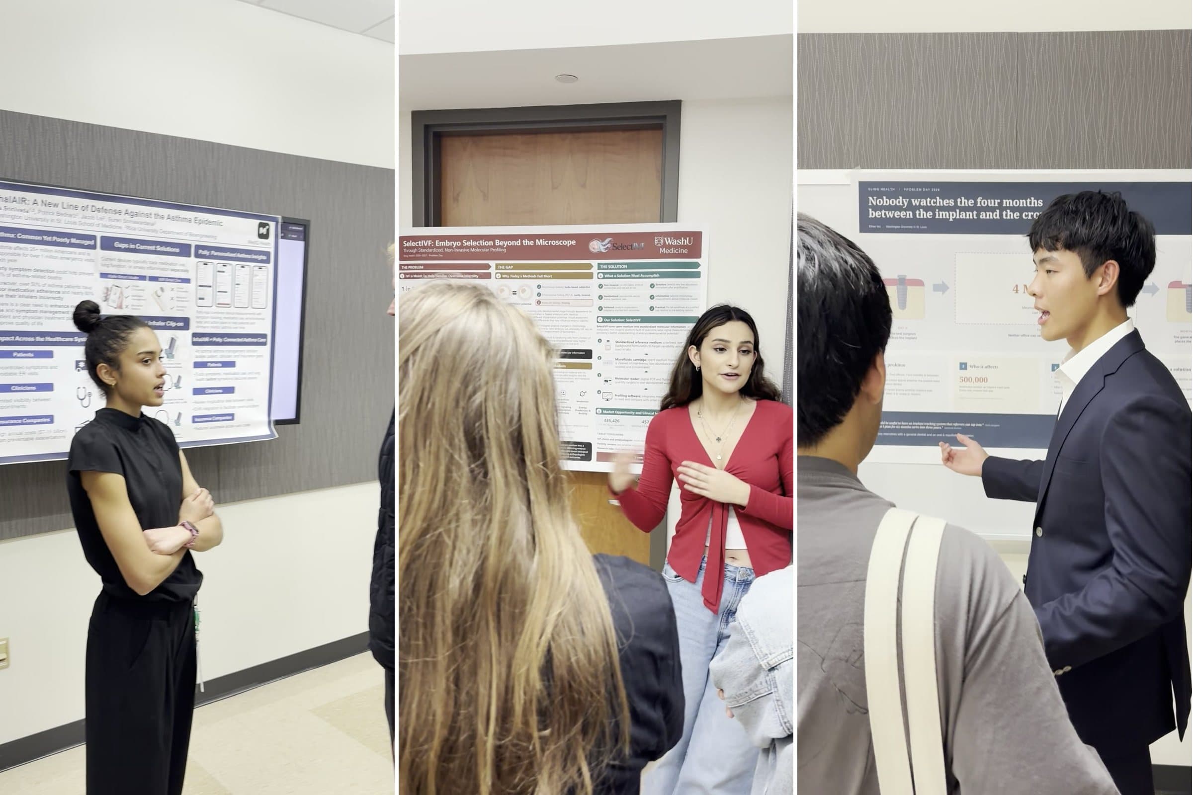 Problem Day at the FLTC, WashU Medicine, October 14, with MedIQ Health, SelectIVF, and Relay at their posters
